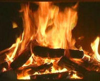 Logs burning